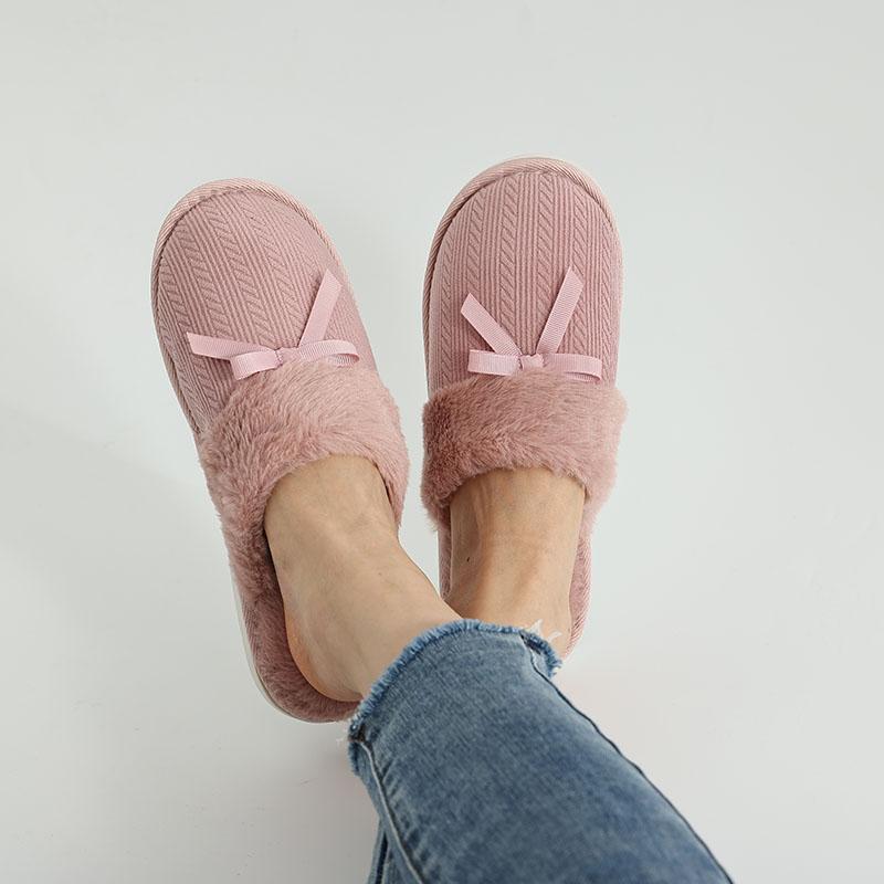 Comwarm Winter Warm Plush House Slippers For Women New Soft Comfortable Indoor Cotton Slide Female Casual Fur Fuzzy Flat Slipper