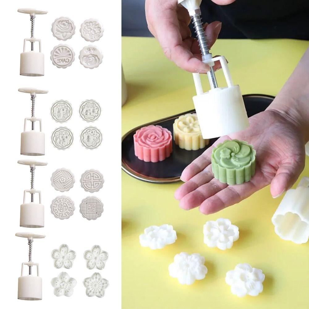 Mid Autumn Festival Moon Cake Mould 50g Plungers Pastry Tools Moon Cake Tool Hand Press Mold