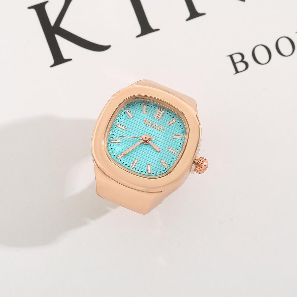 Ring Quartz Watch Creative Alloy Shell Finger Square Dial Couple Men And Women