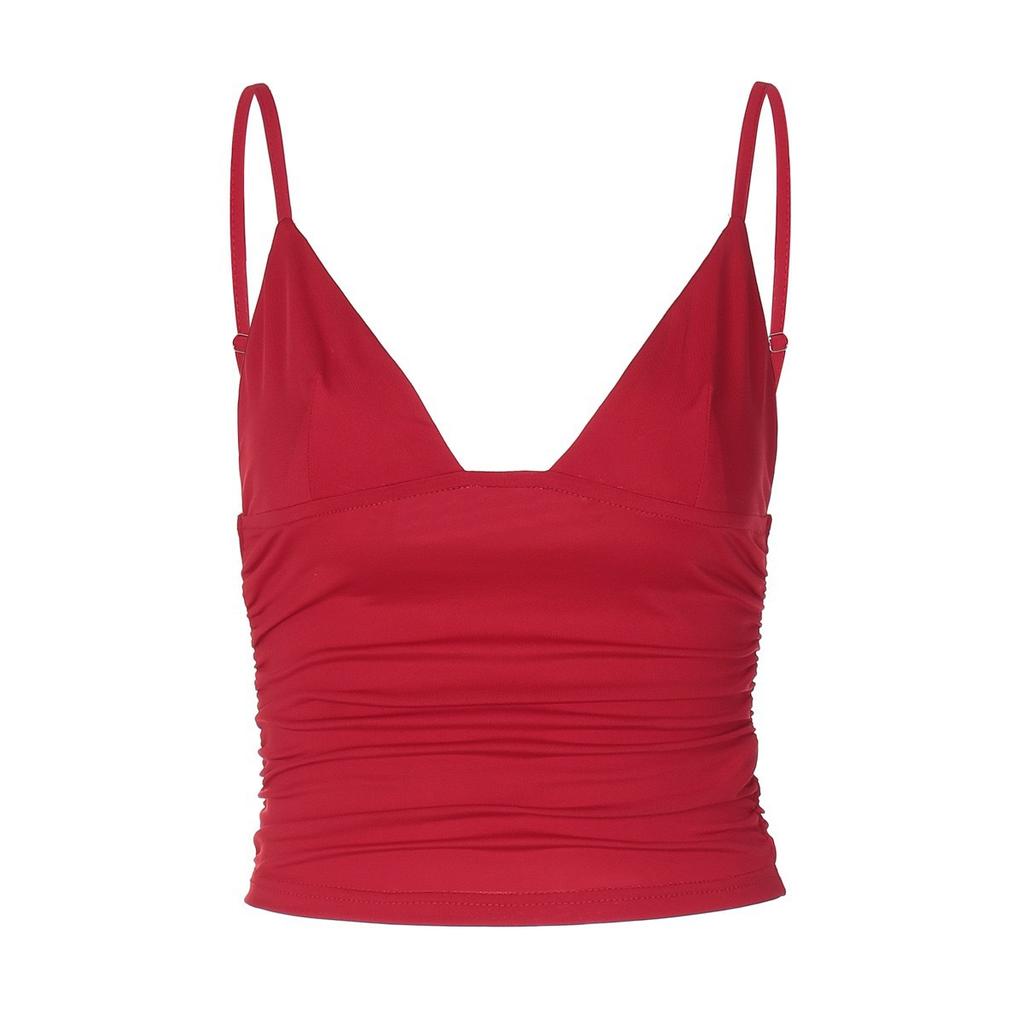 Women's Summer Solid Colour Sexy V-Neck Slim Small Camisole Tank Top