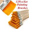 12 шт./набор кистей для масляной живописи с деревянной ручкой, акварельные акрилы для художников, художественные принадлежности, инструменты для рисования для школьников
