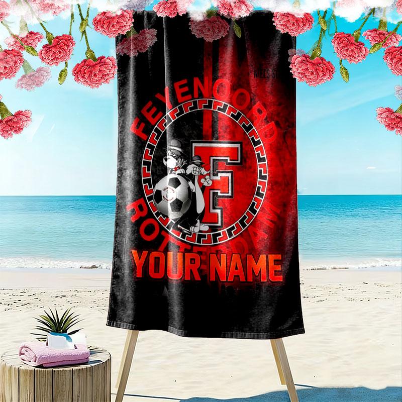 Custom Feyenoord Print Beach Towel, Large Soft Quick Dry Towel for Beach Camping Swimming