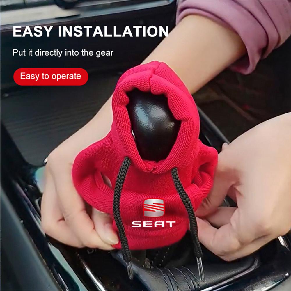 Hoodie Car Gear Shift Knob Cover Manual Handle Accessories For Seat Leon Ibiza Altea Arosa 6l 6j Ateca FR Toledo Exeo MK3 Cupra ibz023