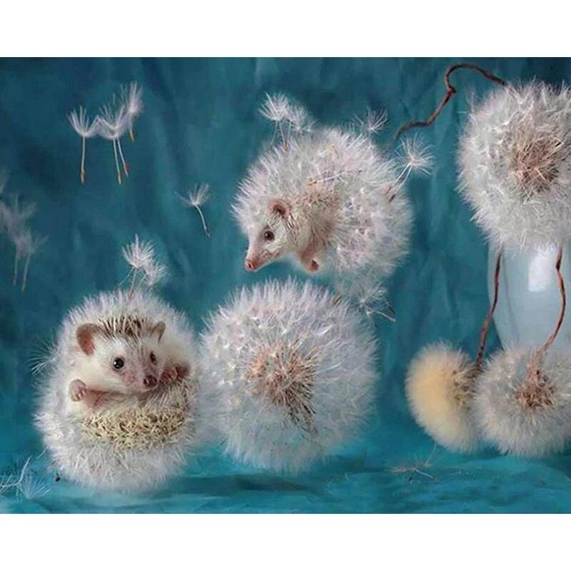 5d полная дрель круглая алмазная живопись ёжик для детей мозаика животное алмаз ручной работы подарок домашний декор 40x50 см