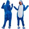 Взрослый Костюм Косплей Синяя Акула Животное Фланелевая Пижама Комбинезон Одежда для Сна Удобный Мягкий Теплый