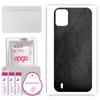 apgo Protective Skin Sticker for the Back Compatible with Ulefone Note 12P, Wrap Film, Foil, Vinyl - Pattern Black Leather