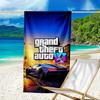 Пляжное полотенце с рисунком игры Grand Theft Auto - мягкое, впитывающее, можно стирать в машине. Легкое и современное, для плавания, незаменимо в путешествиях