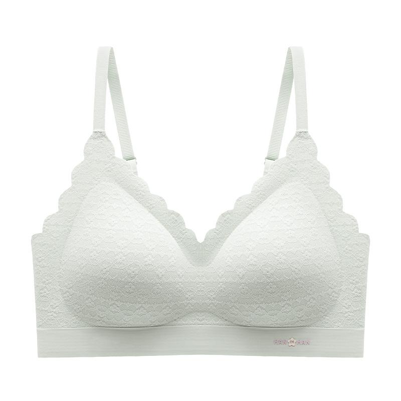 Lace Invisible Bra Women's Breathable Underwear Women's Gathering Bra One-piece Fixed Cup Soft Support Bra Push Up Bra