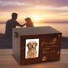 With Lid Memorial Pet Urn with Photo Frame Wooden Storage Box Cat Dog Coffins  Pet Funeral Supplies