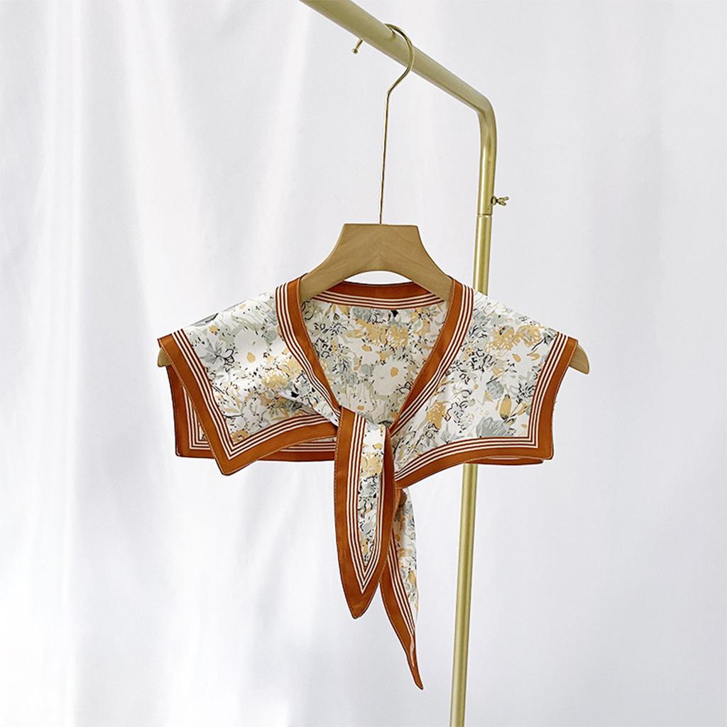 Fashion Detachable Collars Floral Printed Shawl Summer Shoulder Cover Fake Collar For Women Decorated Scarf Poncho New Design