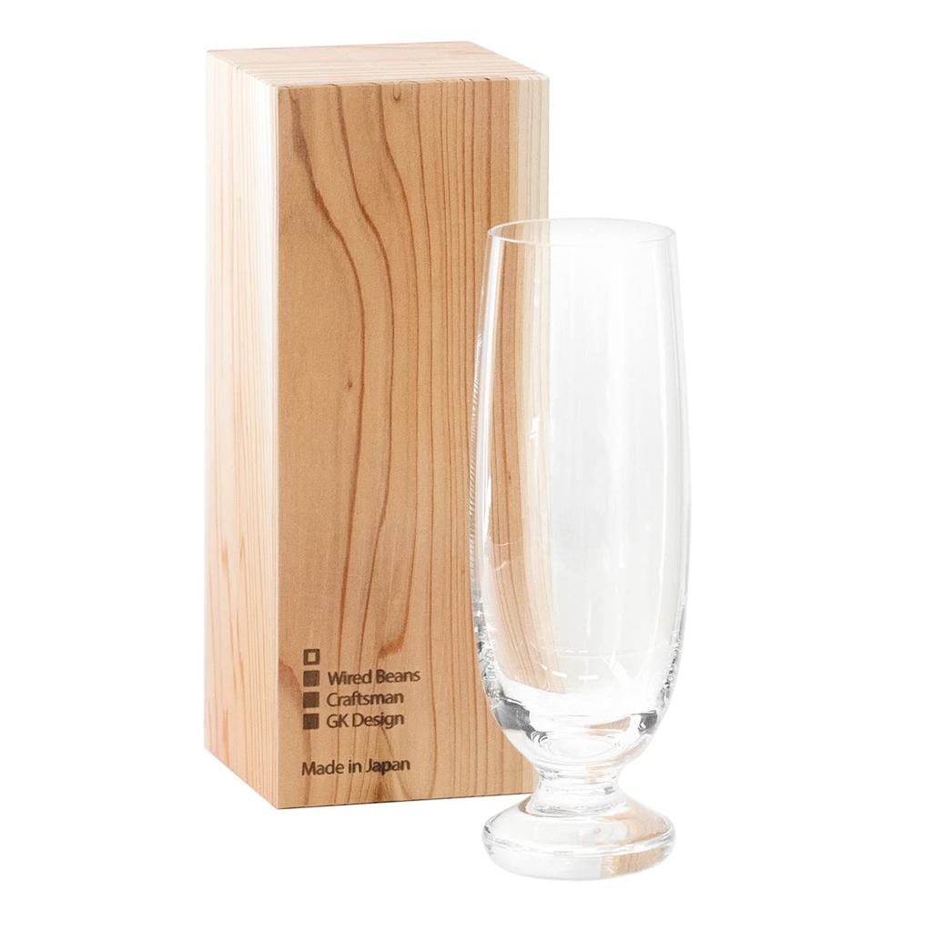 Wired Beans Le Series Beer in a Japanese Cedar Box Glass, 470ml, (Le Nove, Transparent, Clear)
