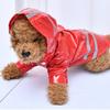 Towable Dog Rain Cloak PU Small Dog Clothes Pet Cape Costume Dog Hooded Raincoat  Corgi