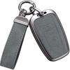 YO&YOYE Compatible With Toyota Key Fob Cover With Keychain Leather Key Case Protector For Avalon Camry Corolla RAV4 Sequoia Highlander Smart Key