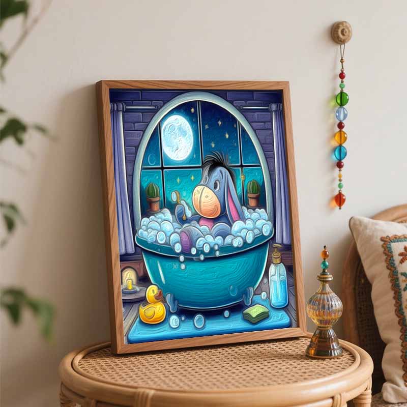 Disney Eeyore Bubble Bath Canvas Painting Kit Home Decor Craft Perfect Gift Idea Creative Fun for Adults and Teens
