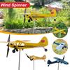 3D Piper J3 Cub Wind Spinner Plane Metal Airplane Feather Vane Outdoor Wind Direction Indicator Weather Vane Garden Decor