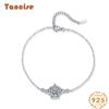 Tancise 925 Sterling Silver Moissanite Zircon Bracelet Jewelry Geometric Bead Chain Link Bracelets Fashion Fine Wedding Gift for Girlfriend Women
