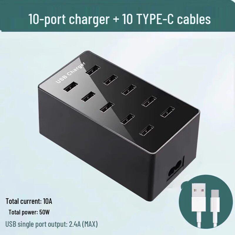 Многопортовая USB-зарядная станция: Быстрое настольное зарядное устройство с 10, 20 или 50 портами для телефонов