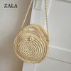 Повседневные соломенные сумки на ремне, маленькие круглые сумки через плечо, пляжные дорожные сумки, сумка-тоут