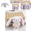 Adorable Long-eared Bunny Plush Keychain Soft Stuffed Rabbit Toy Crystal Velvet