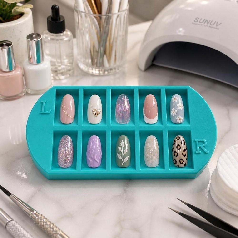 8 Grids False Nail Display Organizer Reusable Nail Storage Tray Nail Tray Organizer Home Salon Use