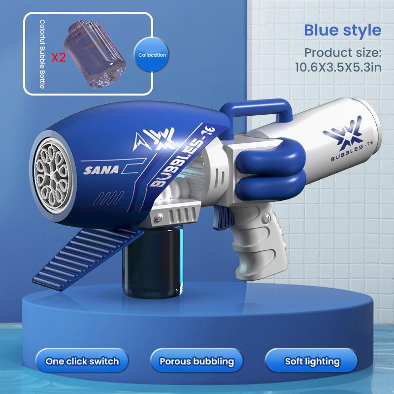 New Children's Electric Bubble Machine Small Steel Cannon Soap Bubble Machine Handheld Fully Automatic Leak Free Gatling Toy