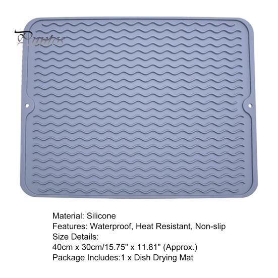 Коврик для сушки посуды, толстый нескользящий силиконовый термостойкий сливной коврик для кухонной стойки