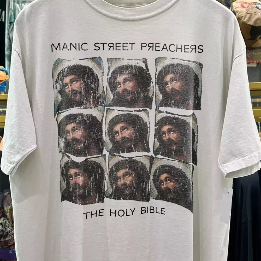 Remake Manic Street Preachers Band Short Sleeve White Unisex Tshirt Reprint Unisex T-Shirt