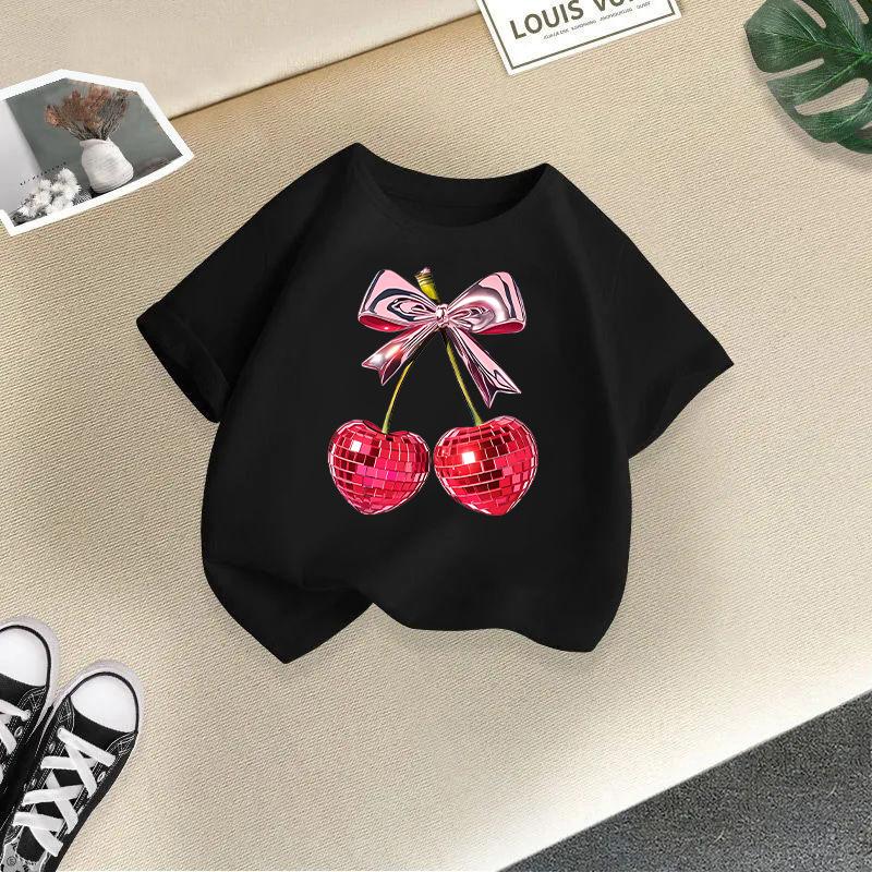 Children's Casual Short-sleeved T-shirt - Summer Girl's Cute Cherry T-shirt