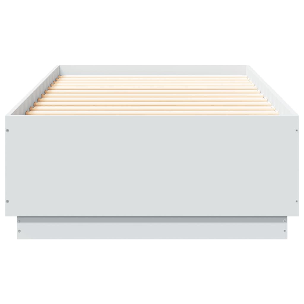 Vidaxl Rama Łóżka Z Led, Biała, 100X200 Cm, Materiał Drewnopochodny