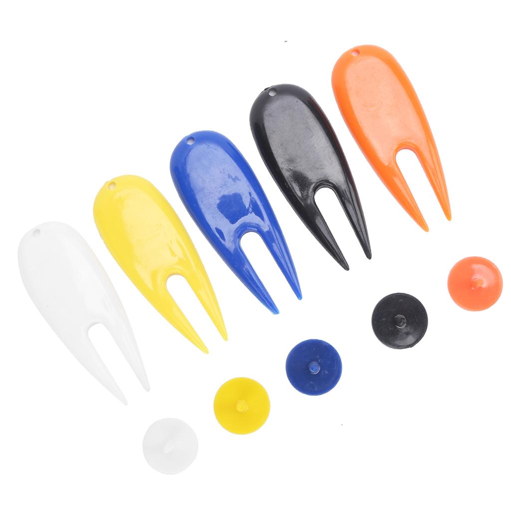 Golf Ball Score Marker Fork Plastic Golf Position Markers Golfer Pitch Repair Divot Tool
