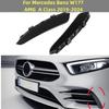 For Mercedes Benz A Class W177 AMG A180 A200 A250 A35    2022 2023 Front Bumper Canards Fins Sticker Decoration Trim
