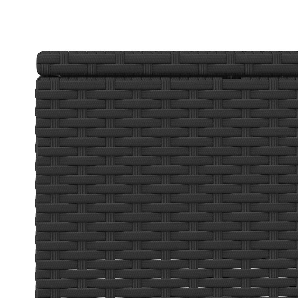 Sun Lounger with Floating Cushion Black Poly Rattan
