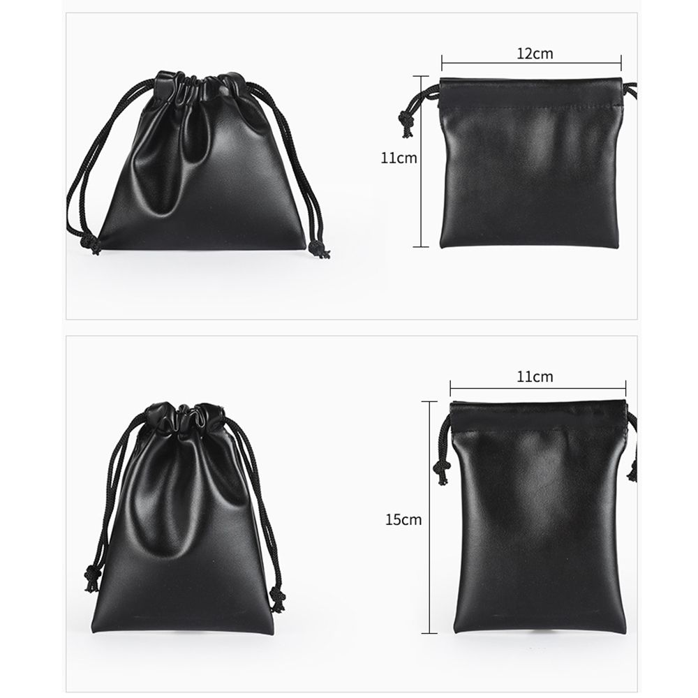 Сумка для хранения игрушек и ювелирных изделий для кемпинга на открытом воздухе, многофункциональная, черная, из искусственной кожи, с завязками на шнурке