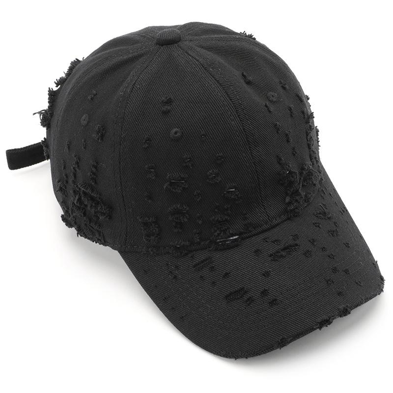 Women's washed and distressed solid-color baseball cap, suitable for outdoor activities, providing sun protection and shade