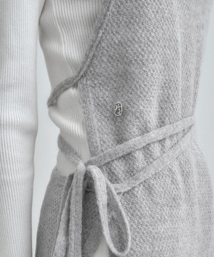 Mongdol Mohair Layered Knit Long Dress Gray Mdop054Gray