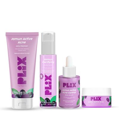 The Plant Fix Plix Серия с активными компонентами Джамун для проблемной кожи: Очищающее средство 100 мл, Сыворотка с 2% салициловой кислоты 30 мл, Увлажняющий крем 30 г и Тоник 150 мл