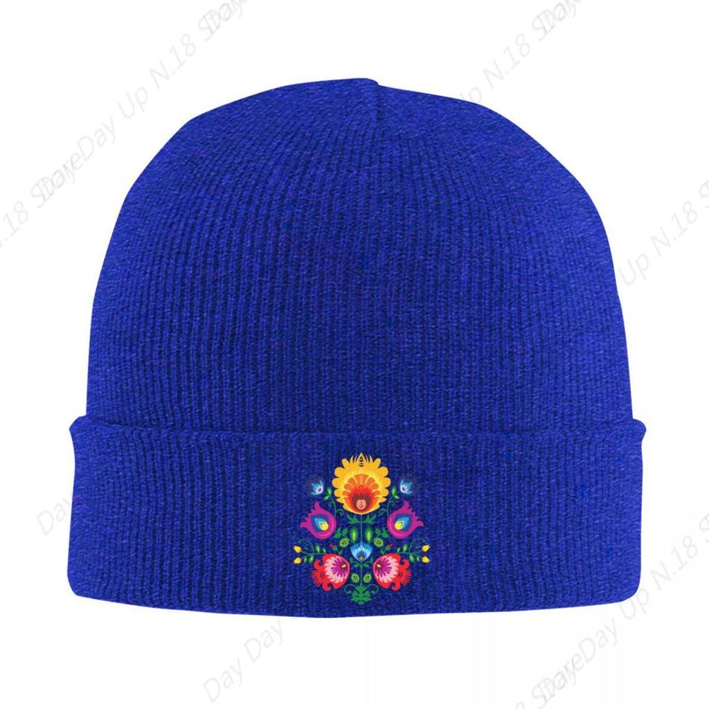 Poland Folk Floral Beanie Cap Unisex Winter Warm Bonnet Homme Knit Hat Outdoor Polish Floral Art Skullies Beanies Hats