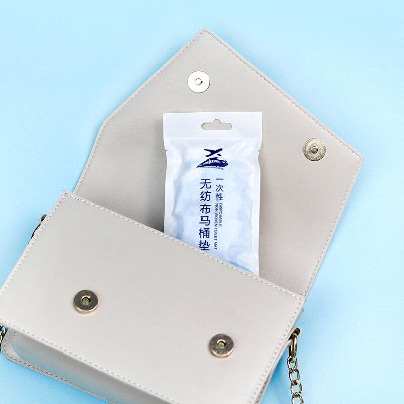 10 шт./компл. одноразовый коврик для унитаза, двухслойный толстый нетканый чехол для туалетного набора, туристический водонепроницаемый чехол для унитаза с полным покрытием