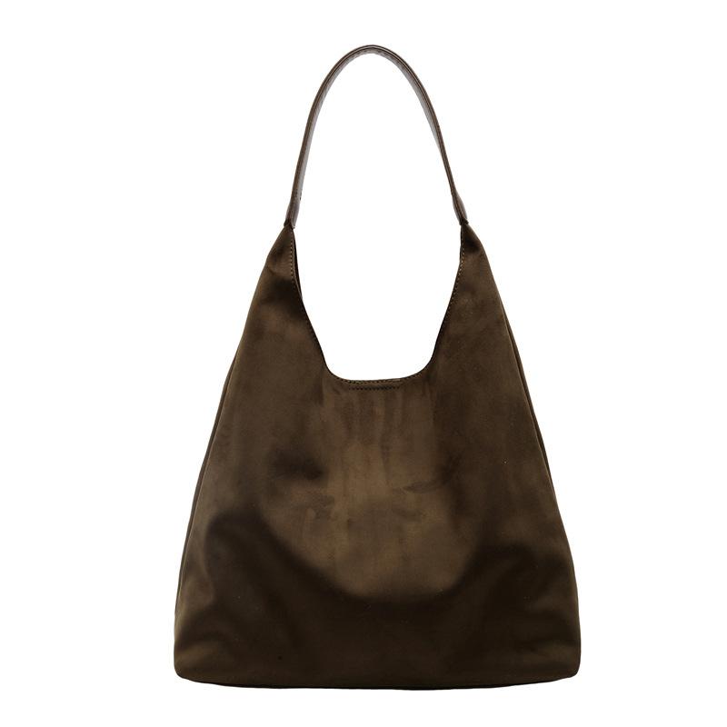 Сумка-тоут Slack большой емкости, женская, сезонная, винтажная, сумка через плечо для поездок на работу, замшевая сумка-ведро