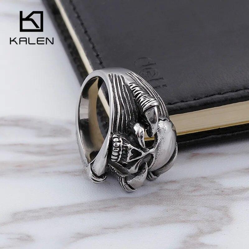 Punk Men's Stainless Steel Skull Rings Size 6-12 Skull Finger Rings Homme Gothic Women Unisex Rings Wholesale Jewelry 2024
