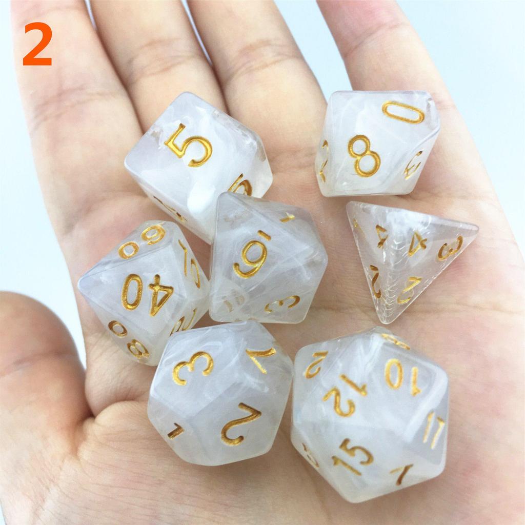 7 шт./лот, многогранные игральные кости из смолы D&D D4 D6 D8 D10 D% D12 D20, многогранные игральные кости TRPG, настольные игры