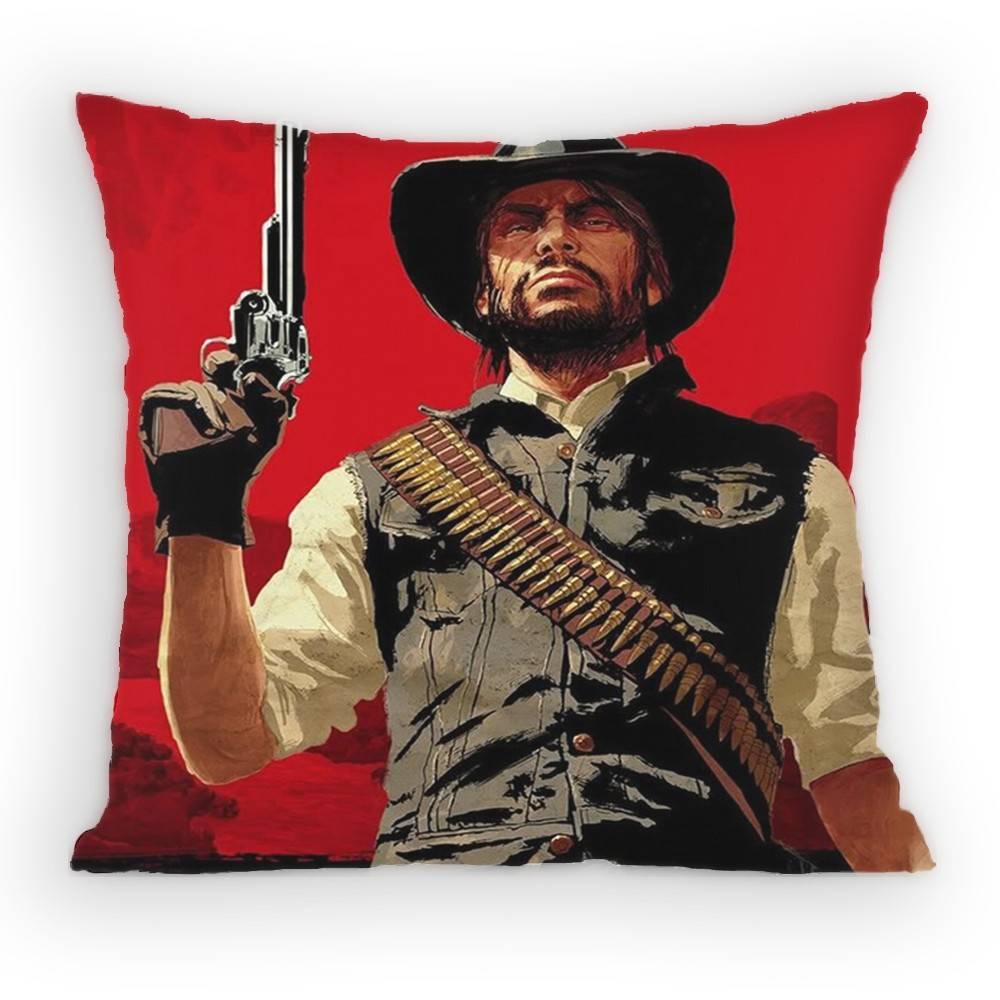 Игровой чехол для подушки Red Dead RRedemption Антипылевой чехол для подушки Невидимая молния шелковистый короткий плюш Чехол для подушки дивана