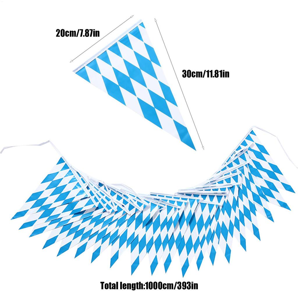 Pennant Banner Flags String Flags Decor 20 Pieces Themed Decoration Holiday Party Banner for Oktoberfest Bunting Home Classroom