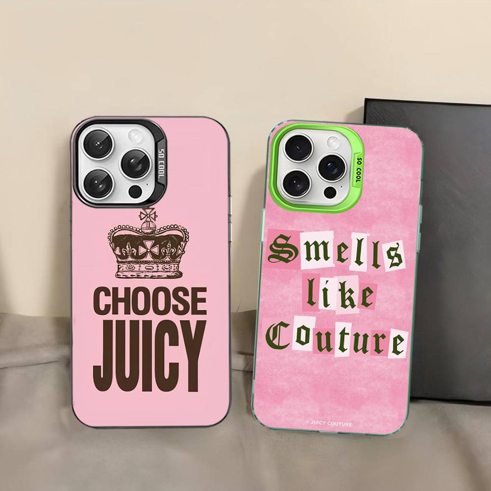 Чехол для телефона J-Juicy C-Couture для iPhone 17 16 15 14 13 12 11 Pro Max Plus Цвет Серебристый Чехол