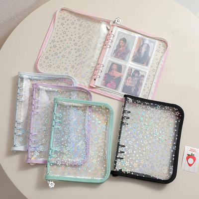 А5 Звездный альбом для фотокарточек Блестящие защитные карманы Прозрачная сменная обложка для блокнота Альбом для фотокарточек 10 внутренних страниц