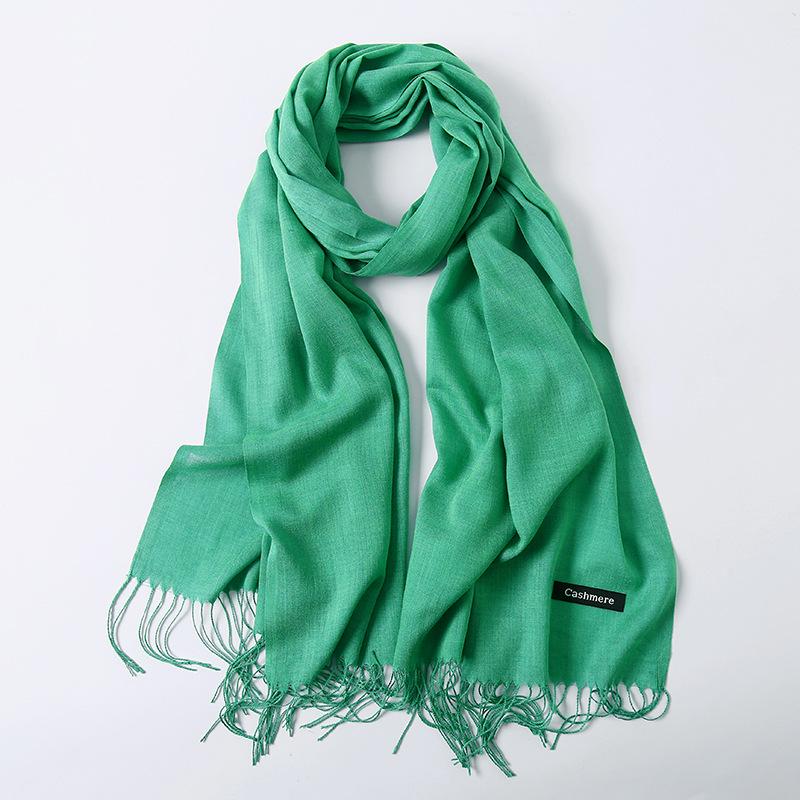 2024 Autumn And Winter Imitation Cashmere Scarf Solid Color Fashionable Versatile Warm Shawl Tassel Scarf