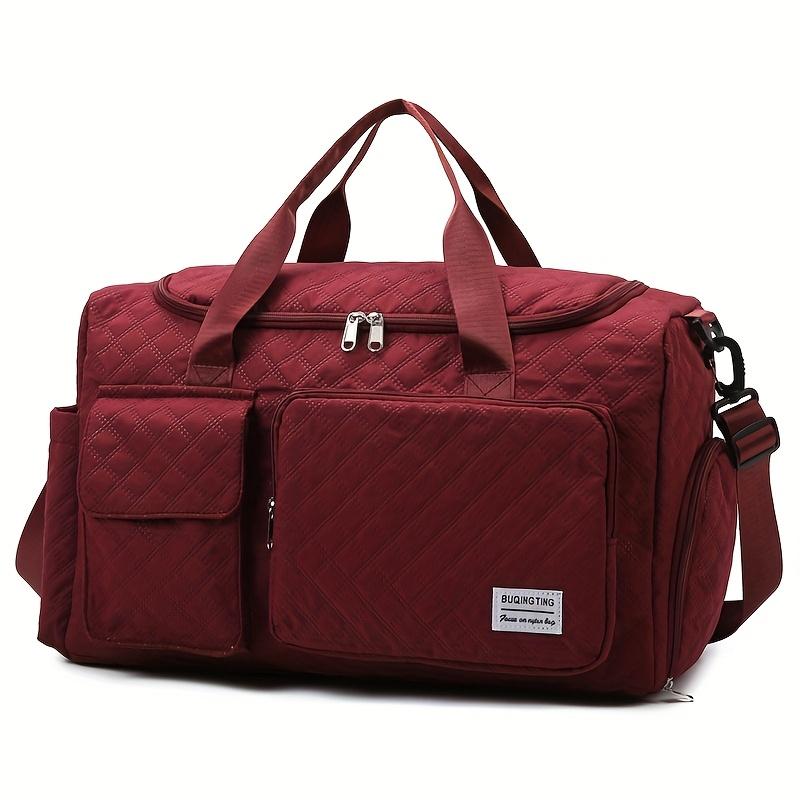 Large Capacity Durable Nylon Travel Duffle Bag,Spacious Portable Gym Sports Tote, Stylish Argyle Pattern Weekender Overnight Bag