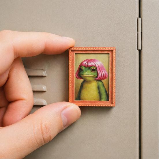 Office Whiteboard Magnet Abstract Frog Refrigerator Magnet, Framed Hairstyle Fridge Decor Home Kitchen Decoration Party Favors Collectible