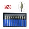 10pcs/set Dental Part Electroplated Diamond Point Polisher Dental Low Speed Handpiece HP Burs Dental Lab Nail Drill Bits