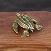 Antique Brass Turtle Figurine Solid Copper Office Desk Decor Cross-Border Craft Collectible with Engraving Metal Casting